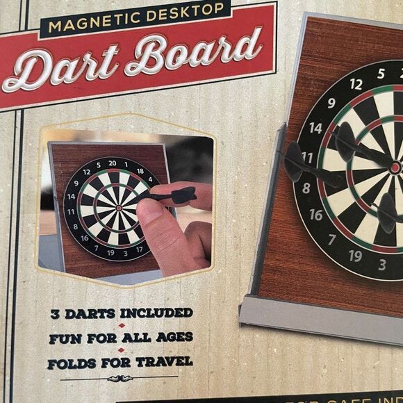 Desktop Dart Board w/3 magnetic darts fold to close Meridian Point mini magnetic - Picture 3 of 5